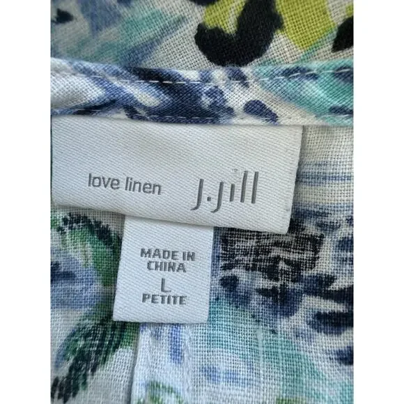 J.Jill Shift Dress 100% Linen Large Petite Sleeveless Beach Resort Coastal - Picture 5 of 9